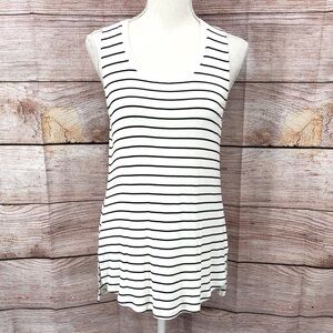 Cabi White and Black High Low Tank Top Size S